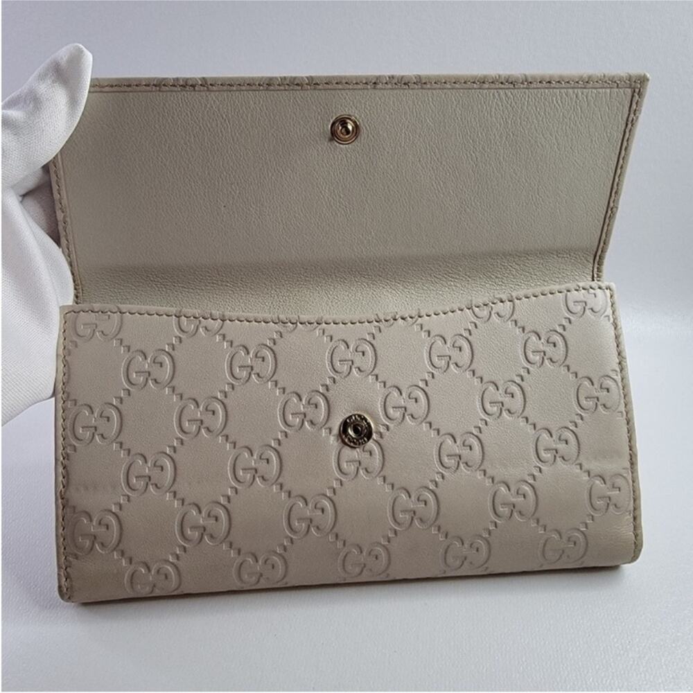 GUCCI Ssima Lovely Heart GG Logo Leather Long Wallet - Picture 6 of 11